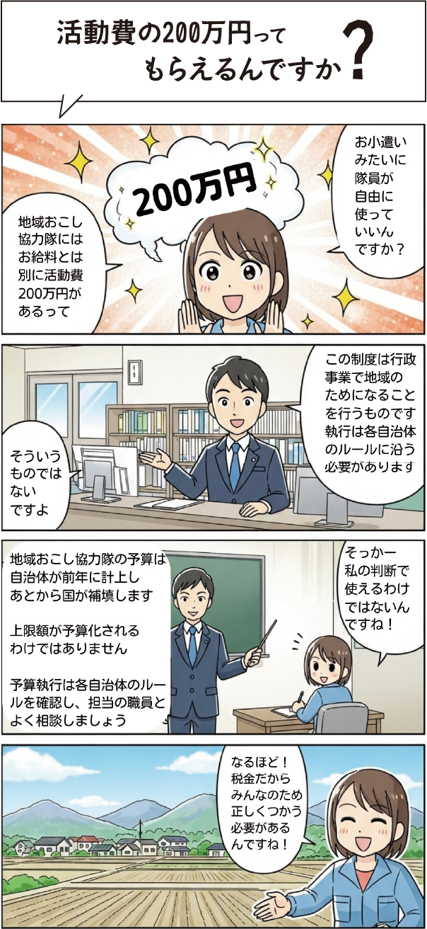 活動費の200万円ってもらえるんですか？